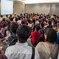 photograph of a classroom full of students