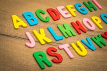 colorful letters on a table