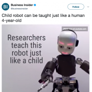 "researches teach this robot just like a child"